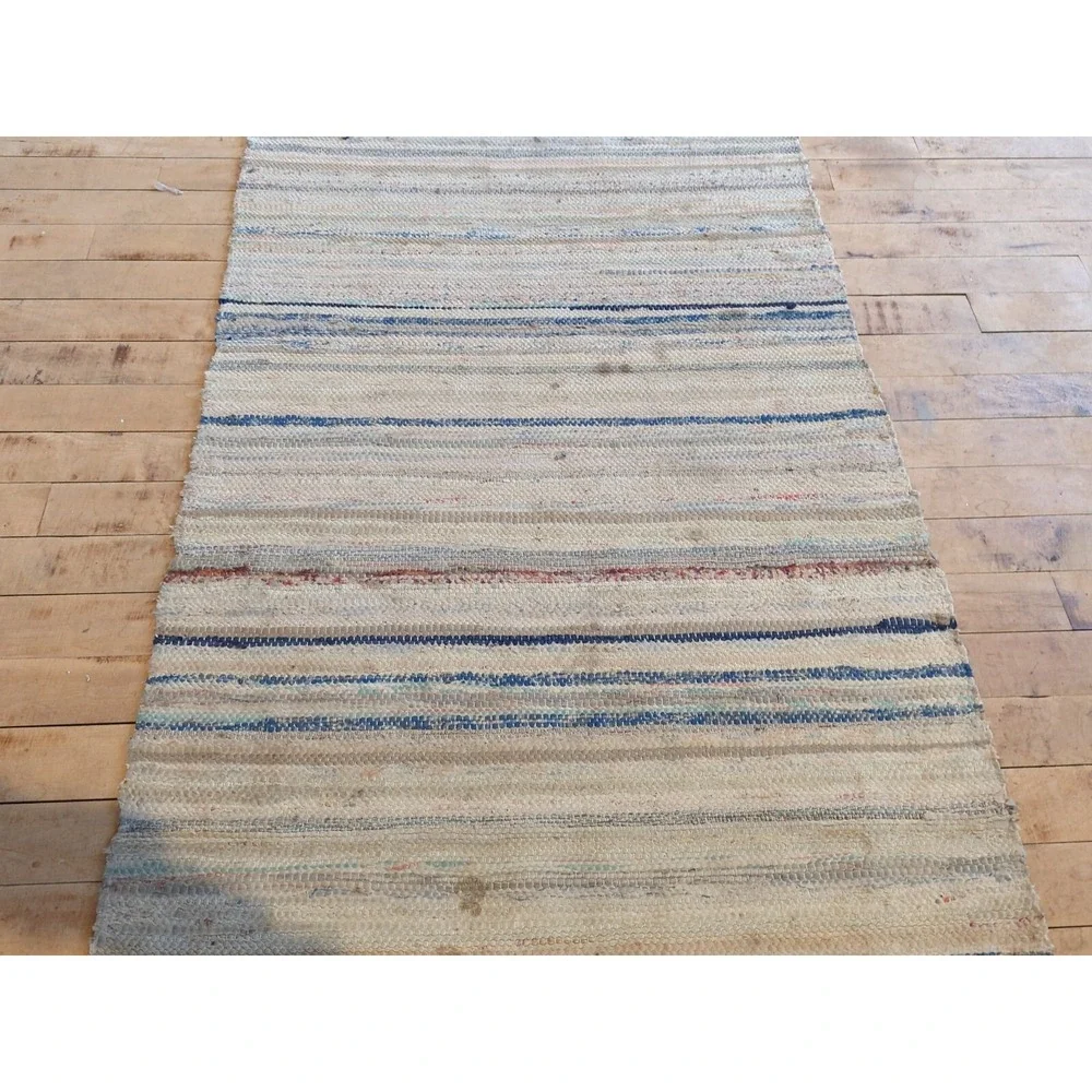 Antique Imported Swedish HandMade Rag Rug Runner (26 x 95 inches )